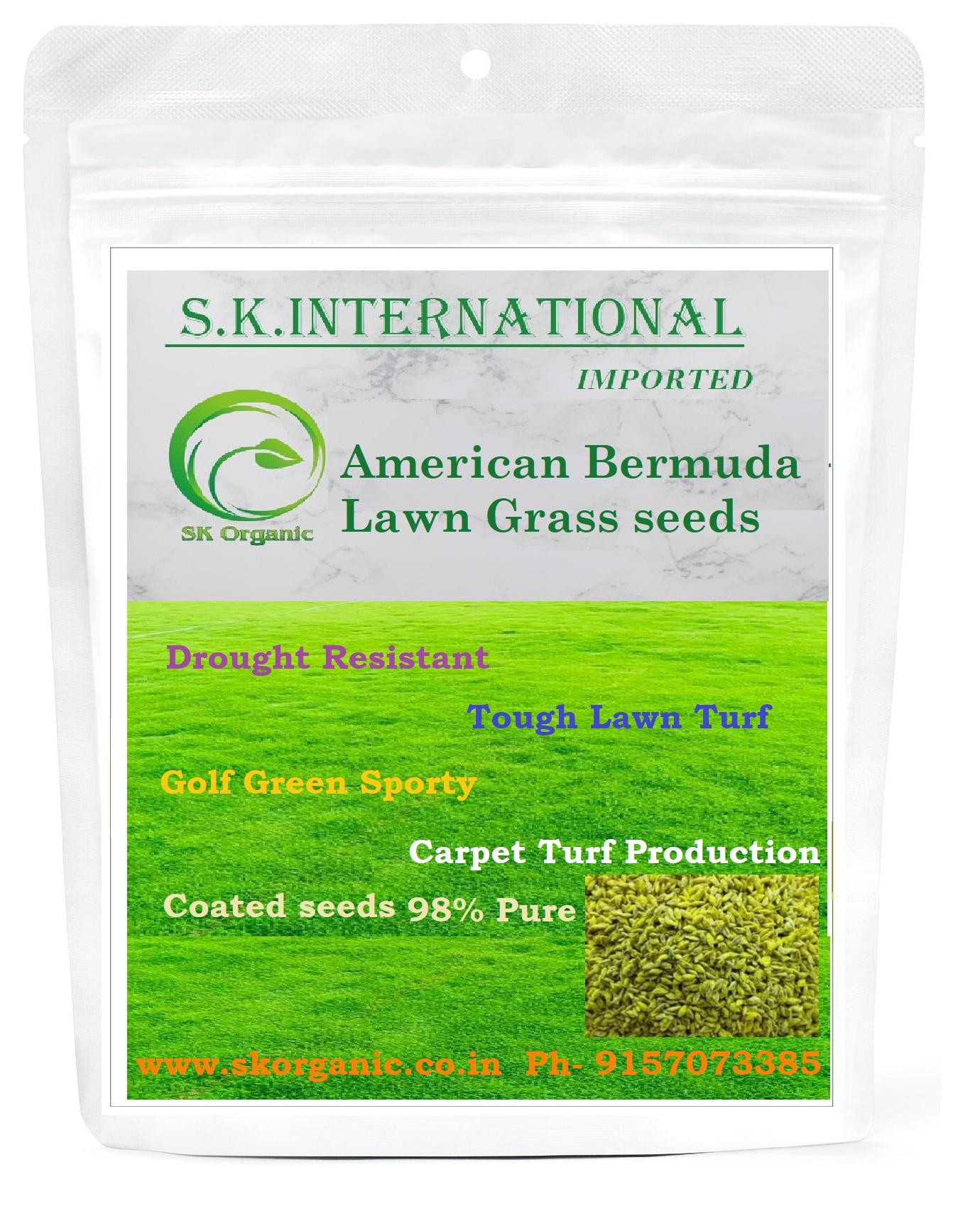 American Bermuda Lawn Grass Seeds, Fast Germination, Heat Resistant, Low Maintenance, Green Turf