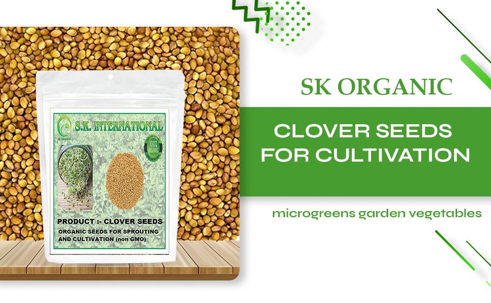 SK ORGANIC Combo of Clover and Alfalfa seeds for Sprouting and Cultivation microgreens