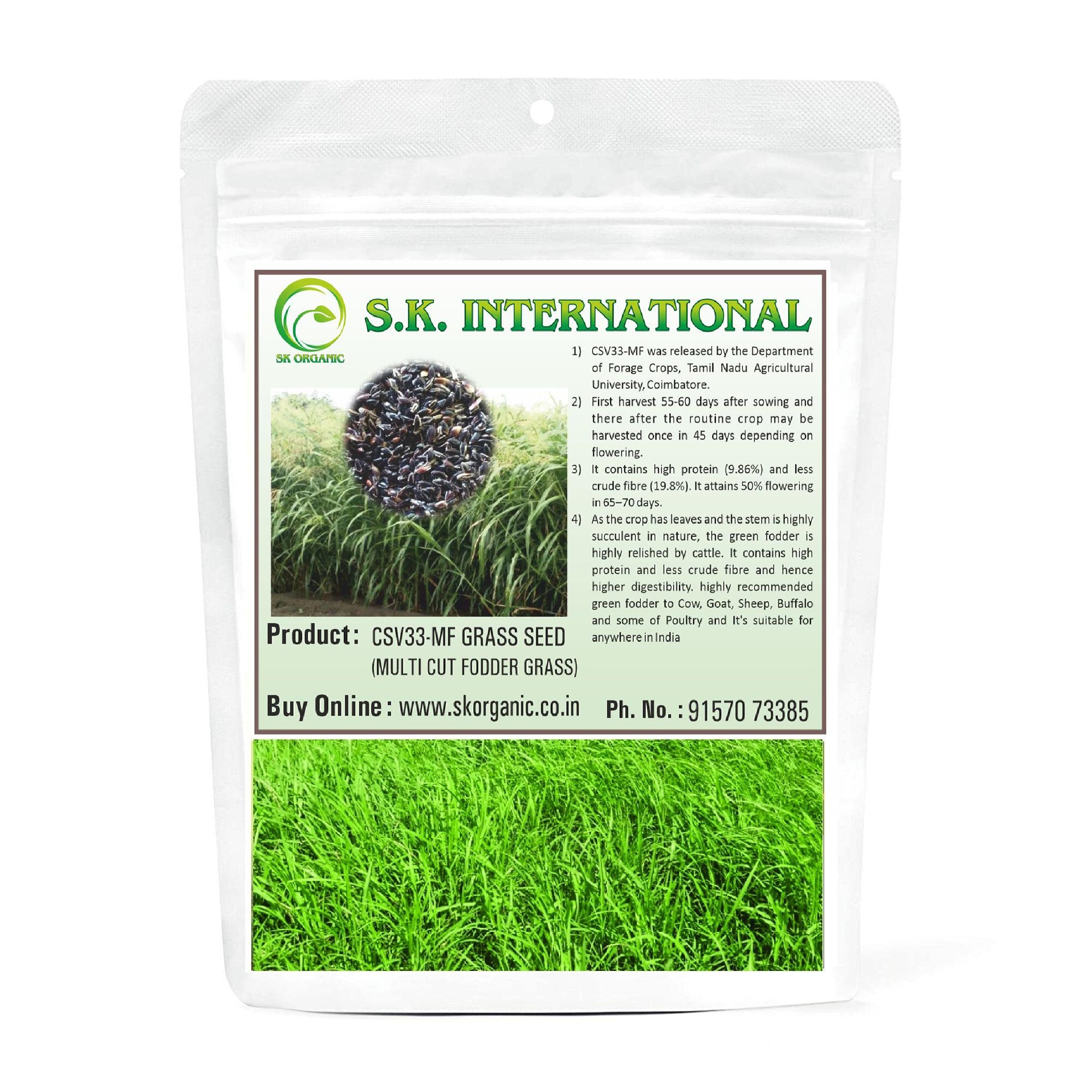 SK ORGANIC CSV33MF Multicut Grass Seeds for cow buffalo goat cattle forder 3 years variety