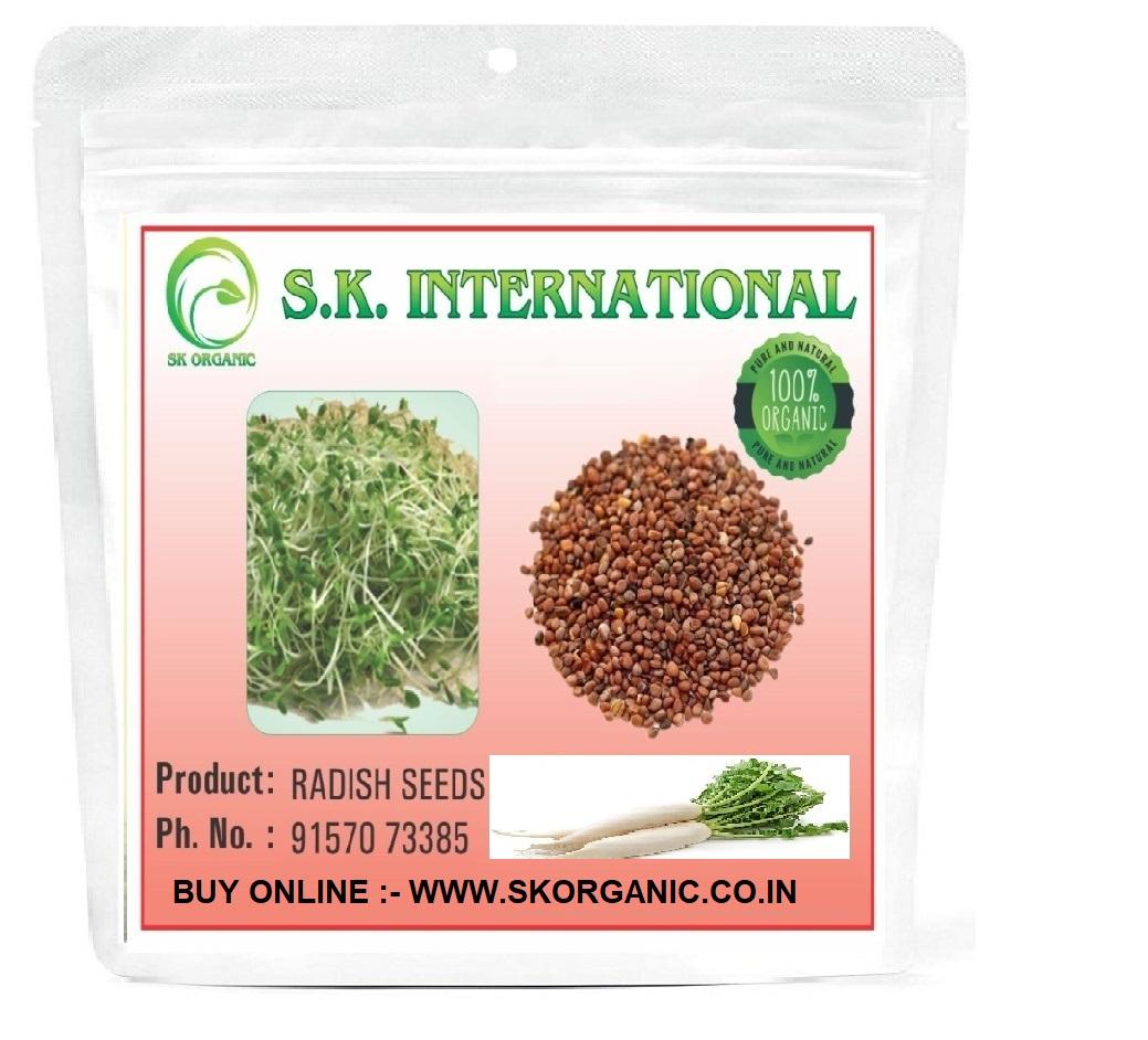 SK ORGANIC Radish Seeds ( Muli ) 100% Organic for Cultivation and sprouting 