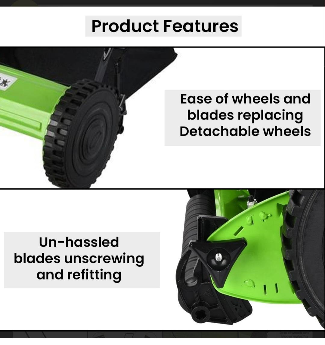 Manual Push Lawn Mower, 40.6 cm Cutting Width, 27L Grass Catcher, 5-Blade Reel, Green and Black