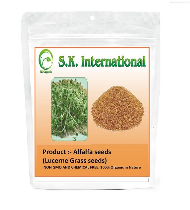 SK ORGANIC Alfalfa Seeds for Sprouting and Cultivation (NON GMO) - Micro greens Rijka grass, rajko, methi grass