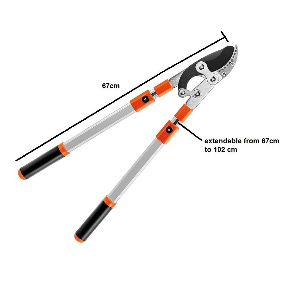 Professional Ratchet Anvil Lopper with size adjustement, Sturdy Telescopic Handles with Extra Leverage, Garden Pruning Tree Hedge Branch Cutter Garden Lopper (Rachet Looper)