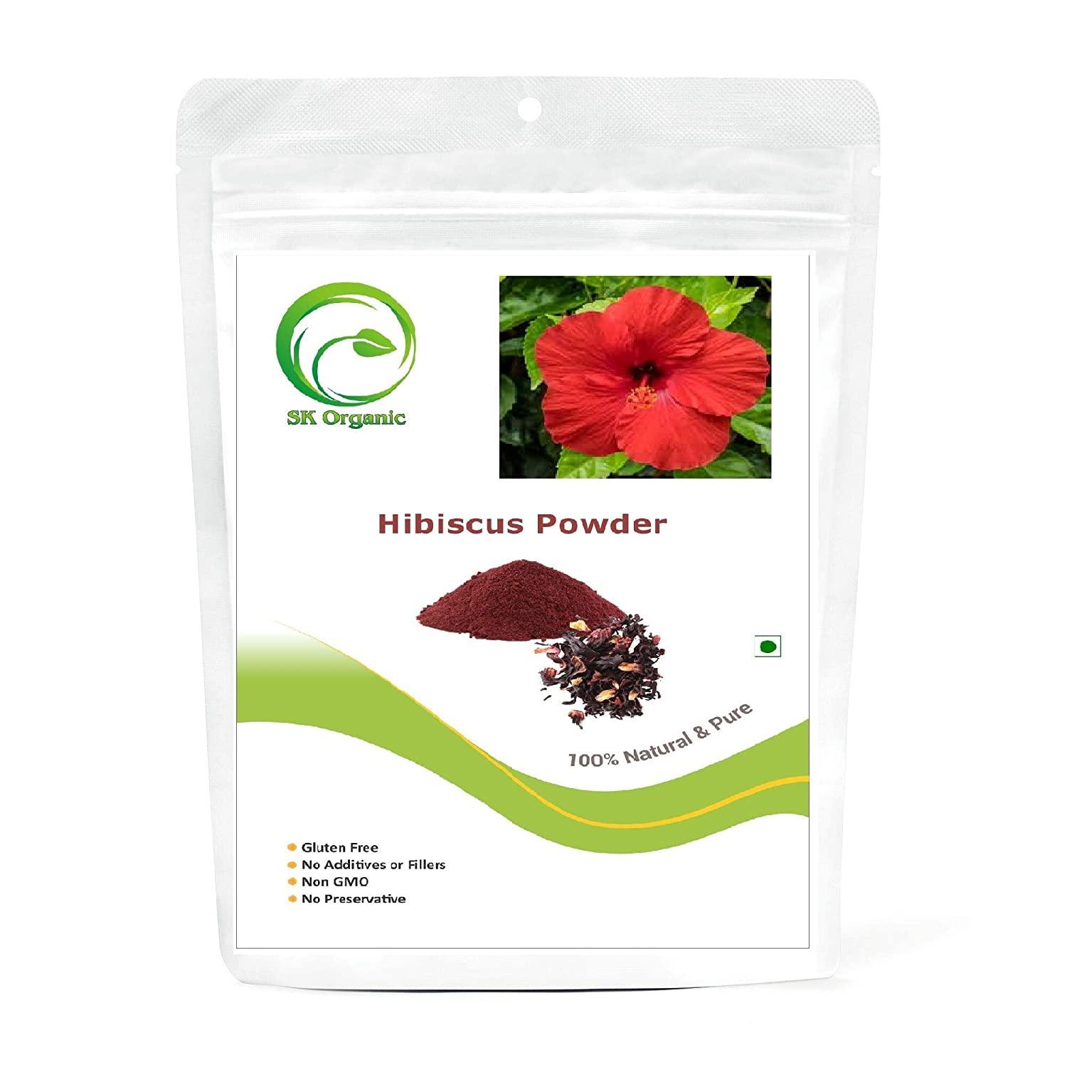 sk organic Hibiscus powder for Hair, Skin & Tea 100% Organic