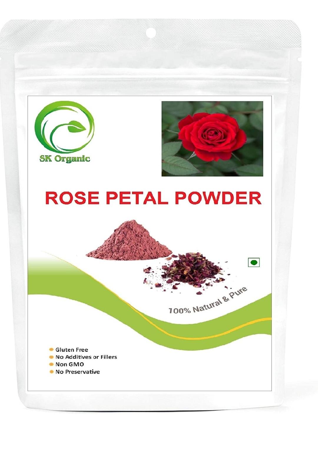 SK ORGANIC Rose petal powder For Face And Facial Skin (non treated and no chemicals) thumbnail