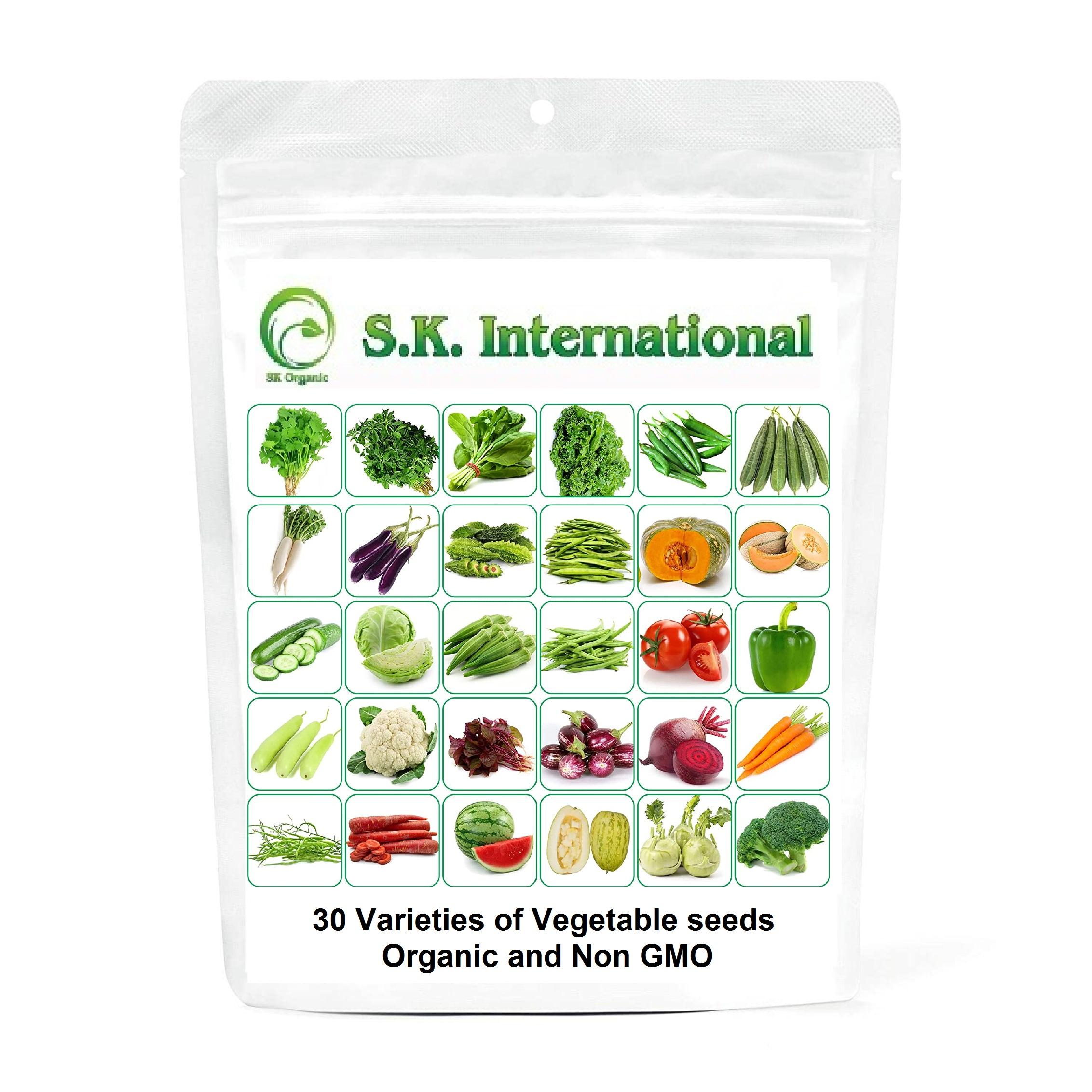SK ORGANIC 30 Varieties of Vegetable and microgreen seeds Non GMO organic seeds of Garden and field plantation