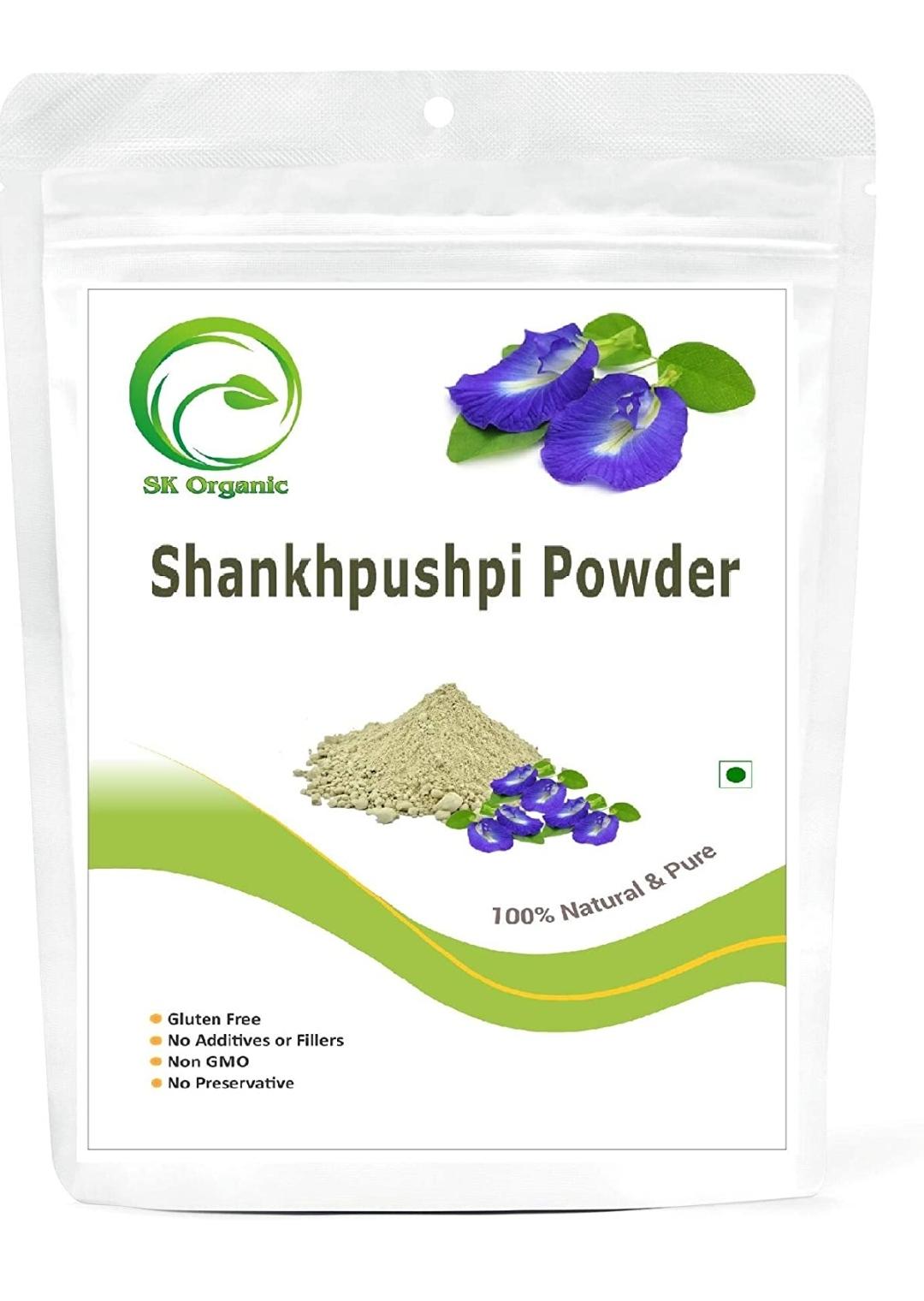 SK ORGANIC Shankhpushpi powder Herb For brain Health And Beauty thumbnail