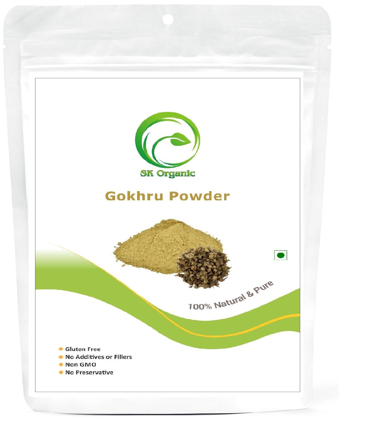 SK ORGANIC Gokhru powder (Tribulus Terrestris/Gokshura) for healthy kidneys
